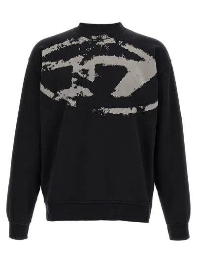 Diesel Fleece Sweatshirt With F In Black