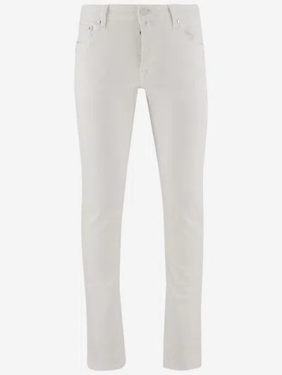 Jacob Cohen Stretch Cotton Blend Pants In White