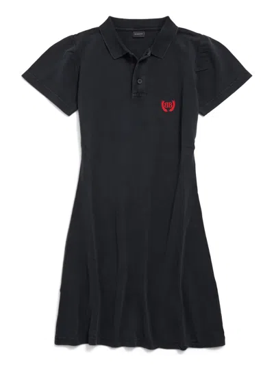 Balenciaga Black Polo Mini Dress In Black