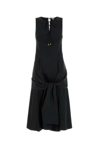 Loewe Poplin Dress With Bow Detail And Midi Length