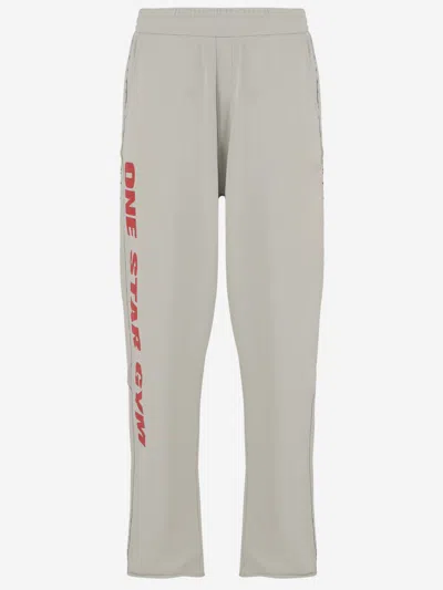 44 Label Group Off White Cotton Gym Jogger Pants In Gray