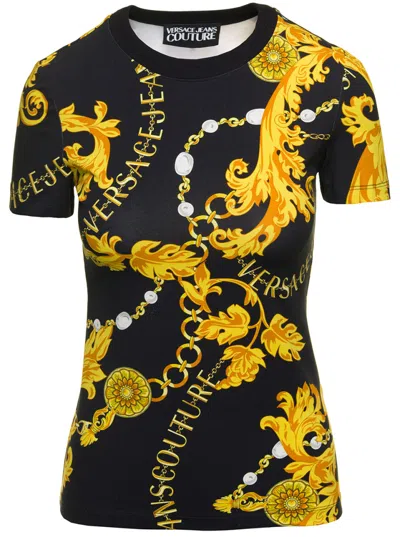Versace Jeans Couture Black Chain Couture T-shirt In Black
