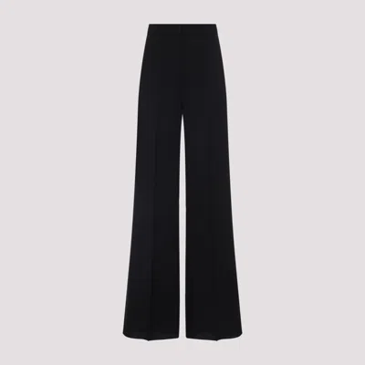 Max Mara Wide-leg Trousers With Tailored Fit And Luxurious Texture In Black