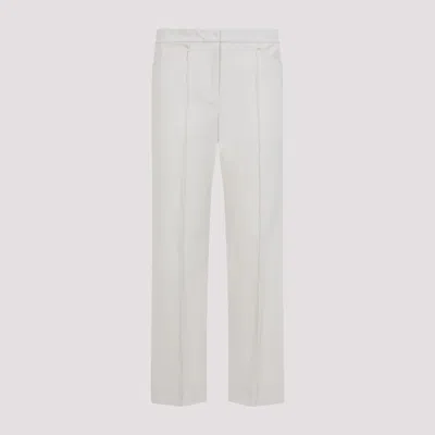 Max Mara Tailored White Trousers With Subtle Pleats And Clean Finish In White