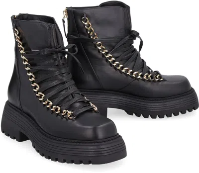 Alevì Milano Ines Leather Ankle Boots In Multi