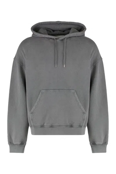 Axel Arigato Cotton Logo Hoodie Kangaroo Pocket In Gray