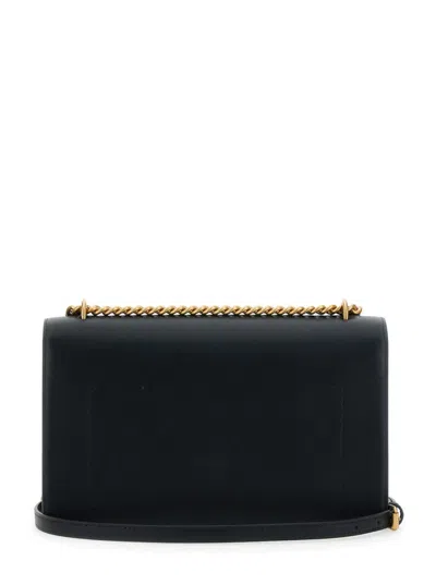 Pinko 'love One Classic' Black Crossbody Bag With Love Birds Detail In Leather Woman