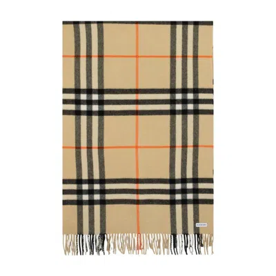 Burberry Giant Check Scarf In Brown