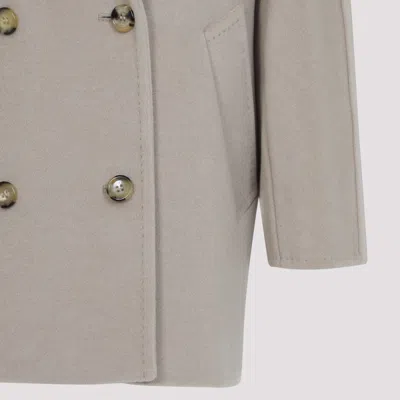 Max Mara Double-breasted Coat In Luxurious Wool-cashmere Blend In Gray
