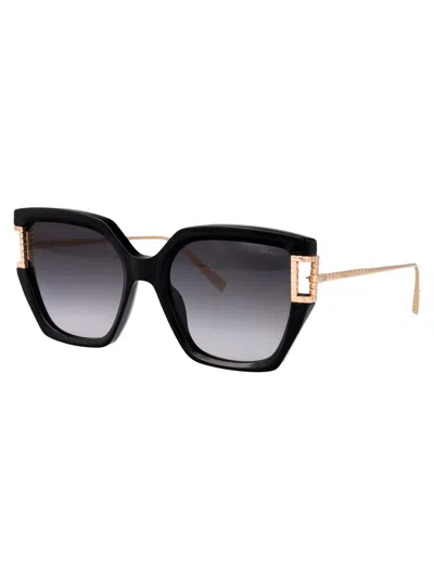 Chopard Geometric Sunglasses Sch378 M 0 Blk In Black