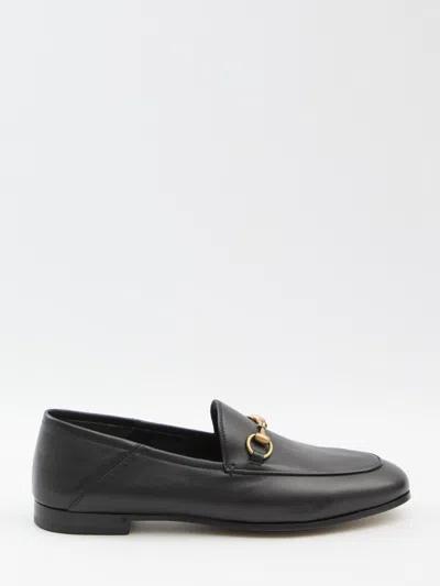 Gucci Black Brixton Horsebit Leather Loafers In Black