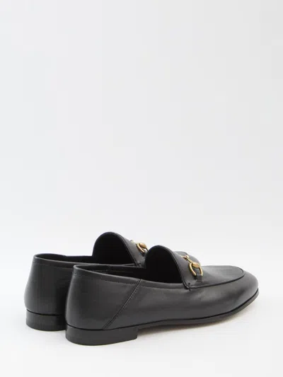 Gucci Black Brixton Horsebit Leather Loafers In Black