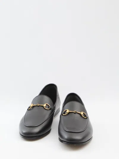 Gucci Black Brixton Horsebit Leather Loafers In Black