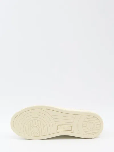 Autry Panelled Low Top Sneakers With Perforated Toe In White