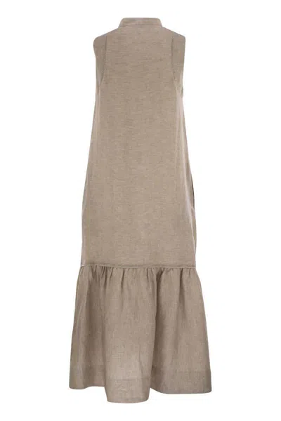 Peserico Ruffled Sleeveless Midi Dress