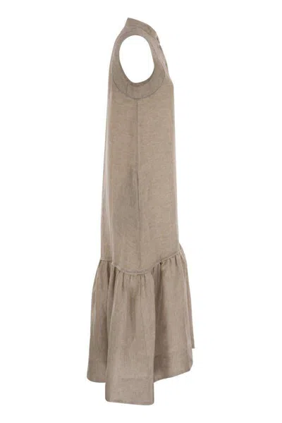 Peserico Ruffled Sleeveless Midi Dress