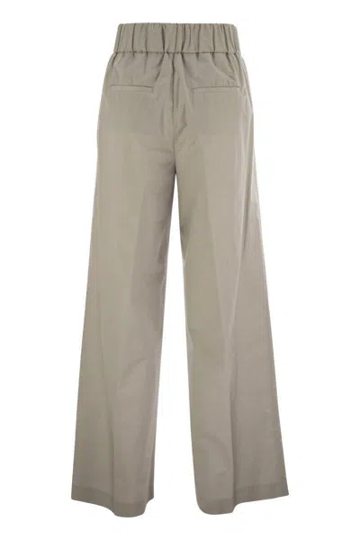 Peserico Trousers In Lightweight Technical Cotton Canvas In Gray
