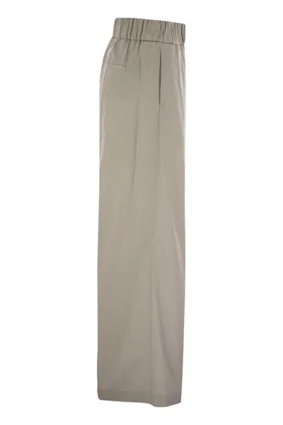 Peserico Trousers In Lightweight Technical Cotton Canvas In Gray