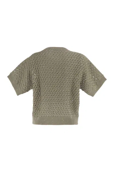 Peserico Cotton Cordonnet Jumper With Sequins