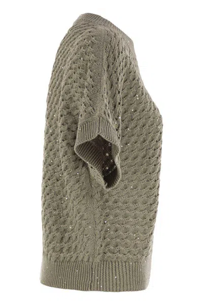 Peserico Cotton Cordonnet Jumper With Sequins