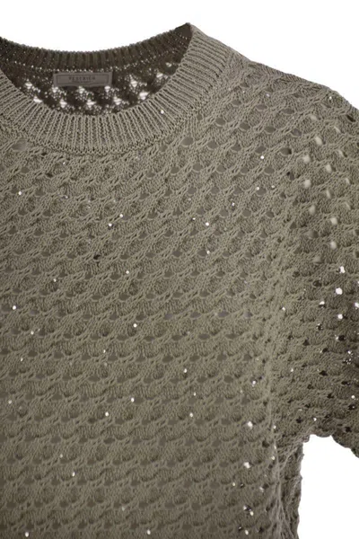 Peserico Cotton Cordonnet Jumper With Sequins