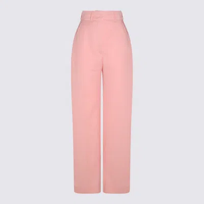 Casablanca Pink Virgin Wool Pants In Pink