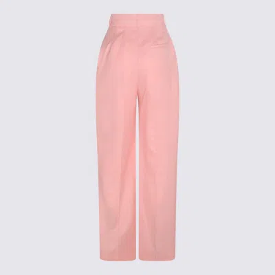 Casablanca Pink Virgin Wool Pants In Pink