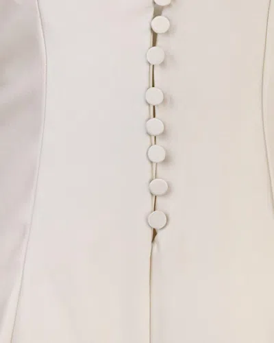 Patrizia Pepe Light Beige Maxi Dress With Keyhole Detail In White