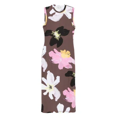 Stine Goya Floral Jersey Tank Dress In Multi