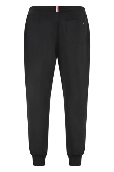 Tommy Hilfiger Cotton Drawstring Waist Track-pants In Black