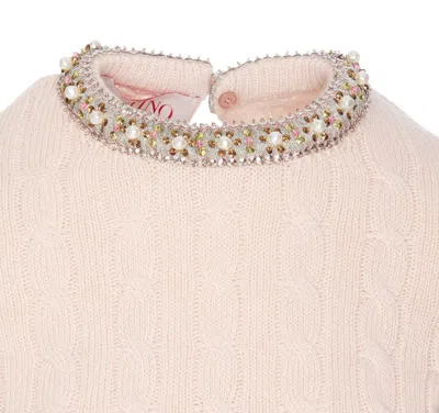 Valentino Garavani Women Embroidered Wool Sweater In Pink