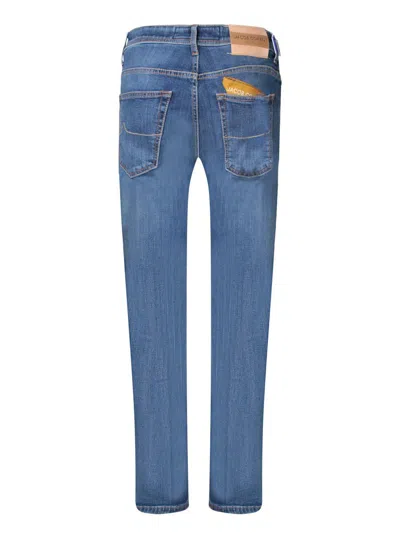 Jacob Cohen Stitched Denim Trousers Featuring Belt Loops In Blue