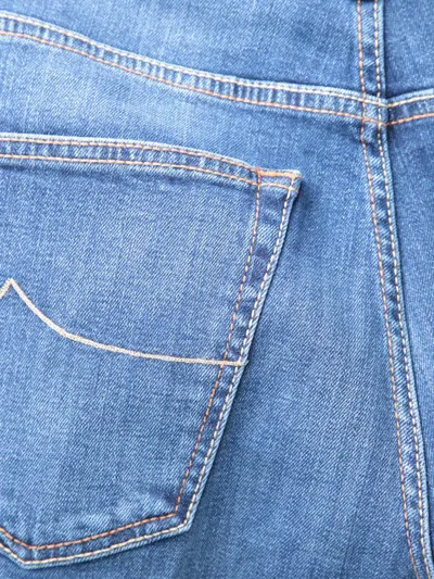 Jacob Cohen Stitched Denim Trousers Featuring Belt Loops In Blue