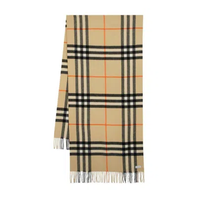 Burberry Giant Check Scarf In Brown