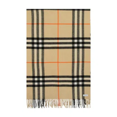 Burberry Giant Check Scarf In Brown