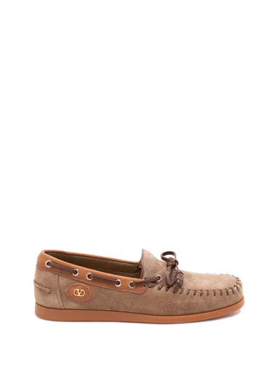 Valentino Palm Avenue Suede And Leather Loafers