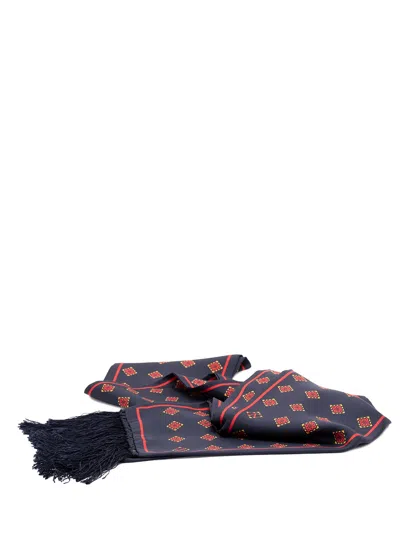 Valentino `opticool` Print Silk Scarf Bandeau In Blue