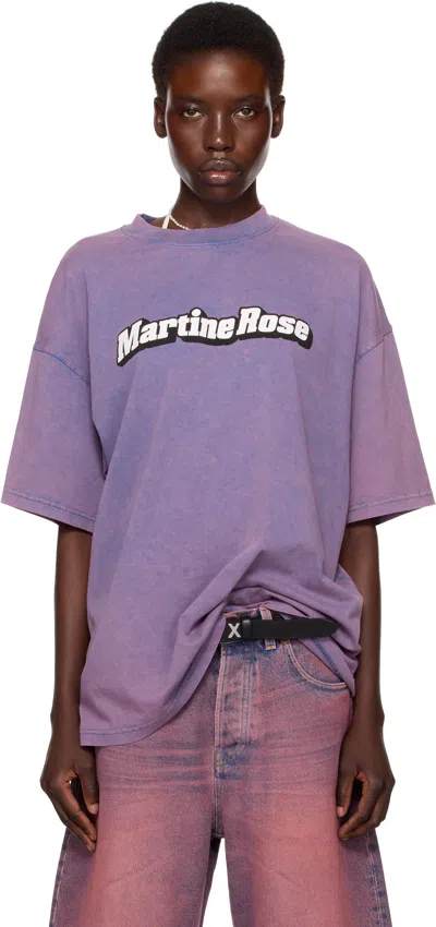 Martine Rose Ssense Exclusive Purple Oversized Short Sleeve T-shirt In Purple