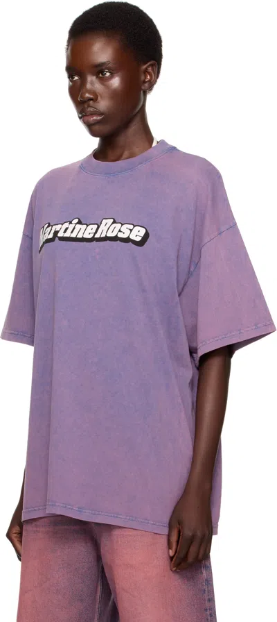 Martine Rose Ssense Exclusive Purple Oversized Short Sleeve T-shirt In Purple
