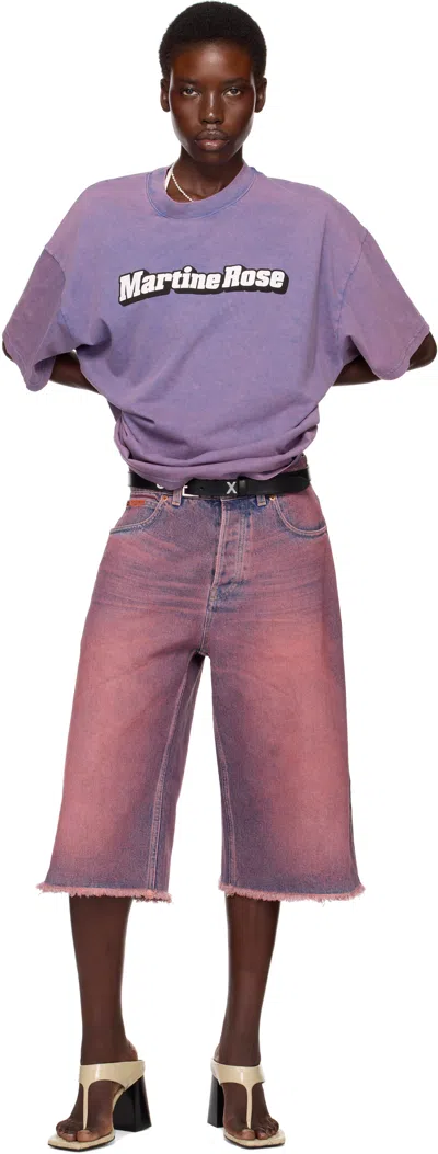 Martine Rose Ssense Exclusive Purple Oversized Short Sleeve T-shirt In Purple