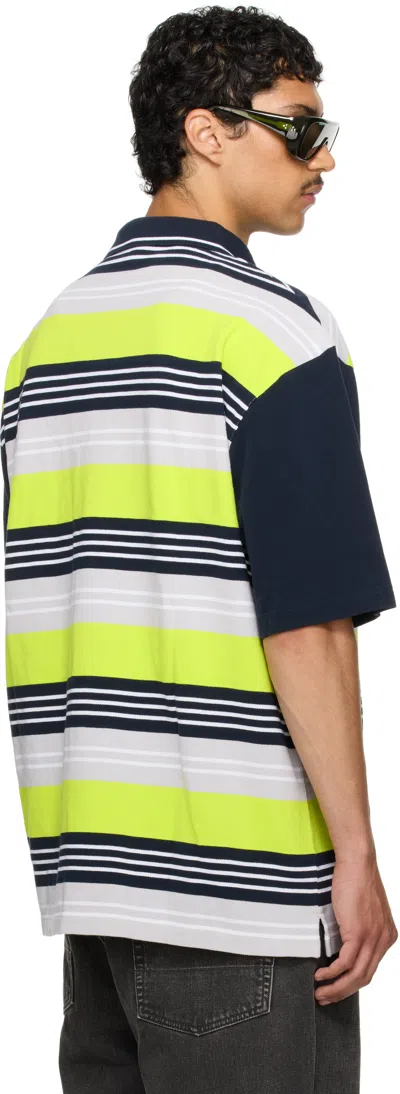 Martine Rose Ssense Exclusive Navy & Green Oversized Panelled Polo In Green