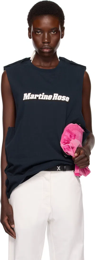 Martine Rose Ssense Exclusive Navy Double Vest Tank Top In Black