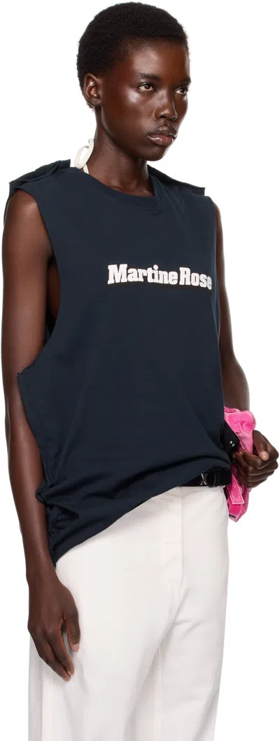 Martine Rose Ssense Exclusive Navy Double Vest Tank Top In Black