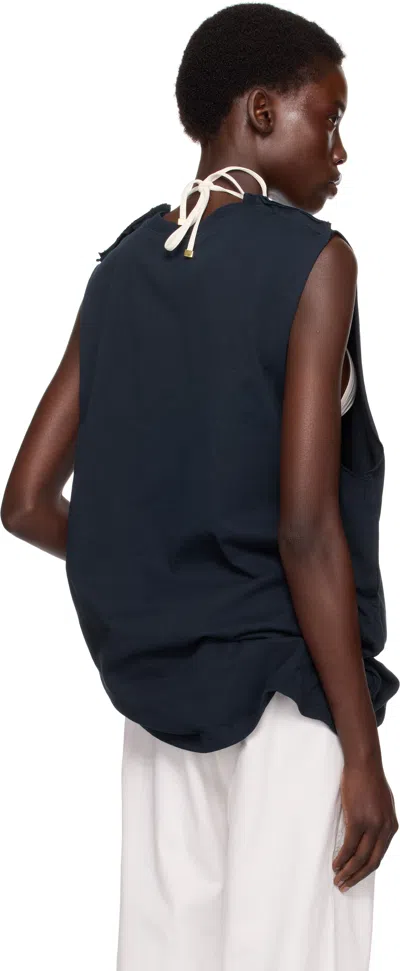 Martine Rose Ssense Exclusive Navy Double Vest Tank Top In Black