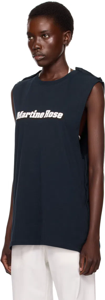 Martine Rose Ssense Exclusive Navy Double Vest Tank Top In Black