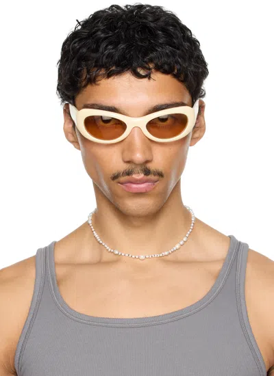 Port Tanger Ssense Exclusive Beige Khilna Sunglasses In White