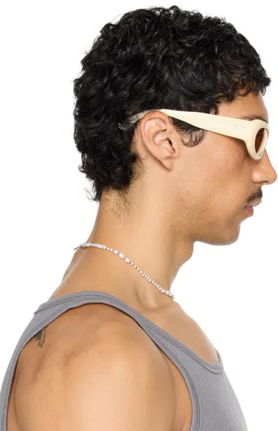 Port Tanger Ssense Exclusive Beige Khilna Sunglasses In White