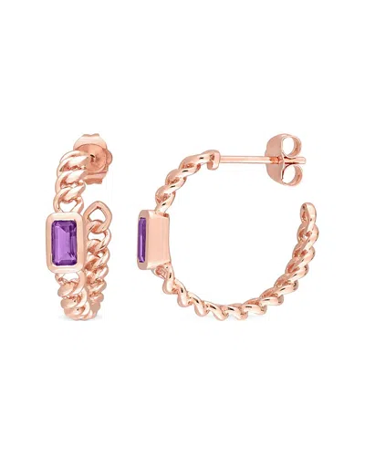 Rina Limor 14k Rose Gold 0.60 Ct. Tw. Amethyst Earrings In Gold