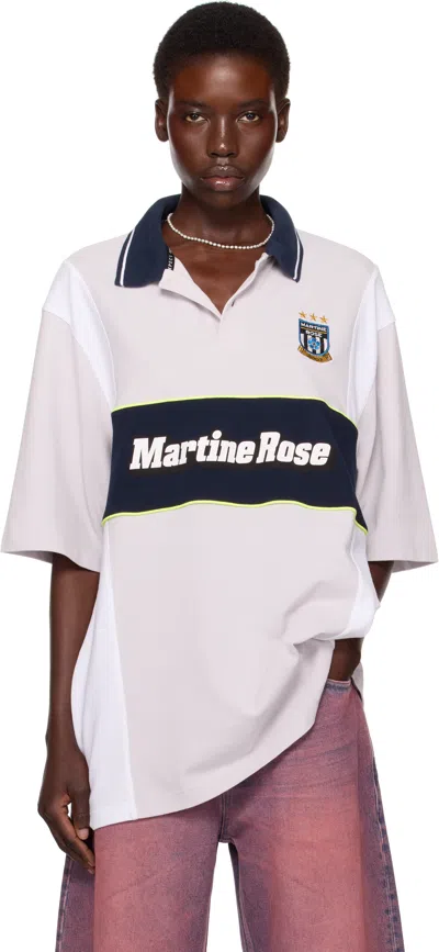 Martine Rose Ssense Exclusive Gray Oversized Paneled Polo In White