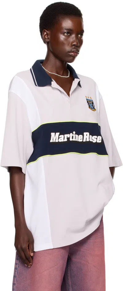 Martine Rose Ssense Exclusive Gray Oversized Paneled Polo In White